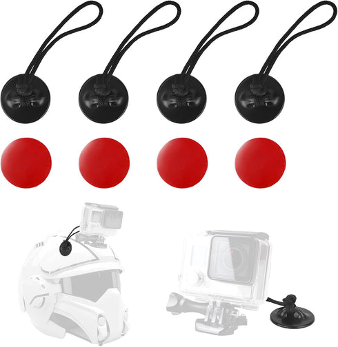 lasuroa 4pcs Action Camera Safety Tether with High-Bond Adhesive Pads, Strong Adhesive Stickers