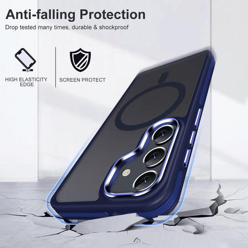 Samsung Galaxy S23 FE Case, Compatible with Magsafe, Dual Color Design Shockproof Protection with Anti-Slip Strip,