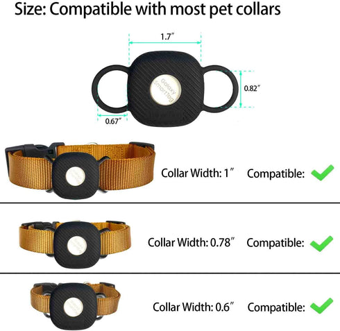 Dog Silicone Collar Holder for Samsung SmartTag/Smart Tag+Plus/Tile Mate - Secure Holder for Pet Tracker Case (4 Pack)