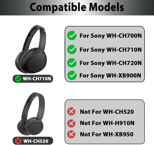 Adhiper WH-CH710N/WH-CH700N Replacement Ear Pads, Upgrade Cooling Gel Earpads for Sony WH-CH700N, WH-CH710N, WH-CH720N, WH-XB900N Headphones, WH-XB900N Ear Pads Cushions with Soft Memory Foam(Black)