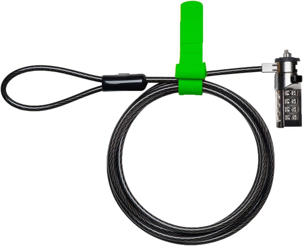 ChargeTech Anti-Theft Combination Cable Lock for Securing Laptops, Computers, Tablets, and Devices