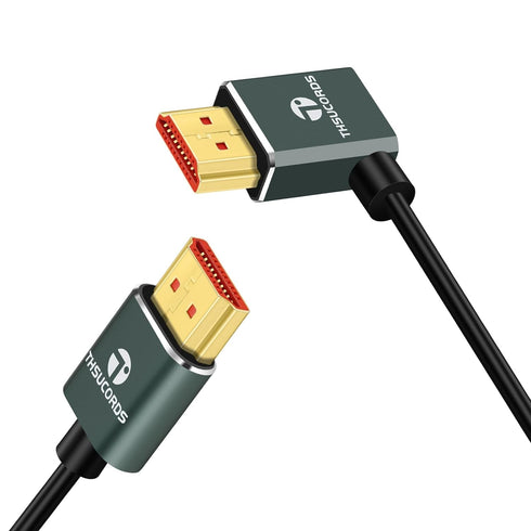 8K 2.1 90 10FT, 4K@120Hz 8K@60Hz TV/HDTV/PS5/Blu-ray Thsucords Ultra Thin HDMI Degree Left Angle Cable Flexible Slim