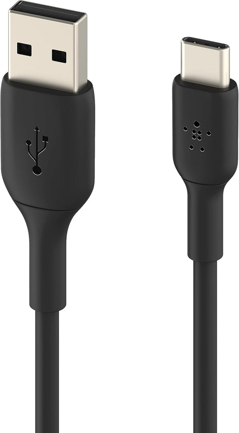 Belkin BoostCharge USB-C to USB-A Cable (2M/6.6ft) for iPhone 15, Samsung Galaxy S24, Pixel 7/8, iPad Pro & more - Black