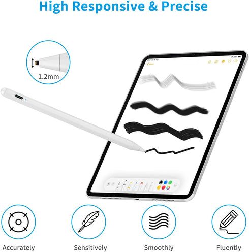 Stylus Pens for Amazon Kindle Fire 10, Active Digital Pencil with 1.5mm Fine Tip for 11th Gen, White