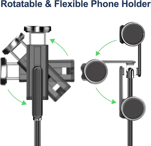 Selfie Stick Tripod with Remote, Aluminum Alloy Phone Tripod, Bluetooth Remote and 270° Rotation Stand for