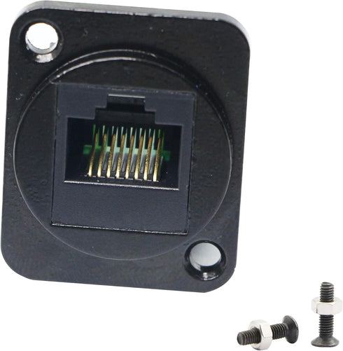 RJ45/8P8C D-Type Panel Mount Ethernet Extender Cat5E Terminal Solderless Network Adapter with Screw