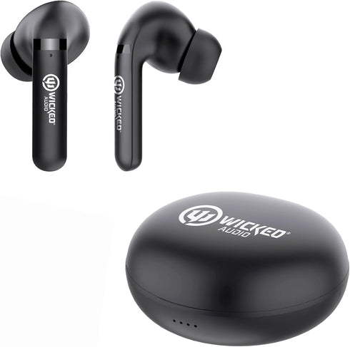 Wicked Audio Mojo 500 True Wireless Bluetooth Earbuds, Clear Call Mics, Long Battery Life, Mobile App, Custom EQ Modes