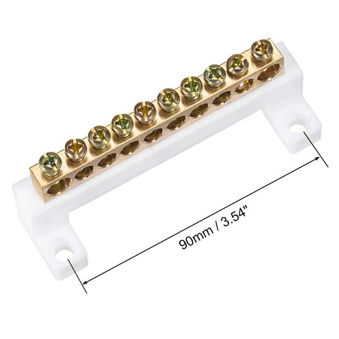 uxcell 10 Positions Terminal Block Connector Bar, Single Row Electric Barrier High Bridge Design