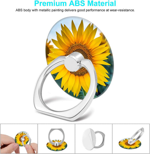 Bonoma Cell Phone Ring Holder Stand, 3 Pack Sunflowers 360 Rotation Universal Grip for Smartphones