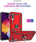Military Grade Drop Impact Case for Samsung Galaxy A50, 360 Metal Rotating Ring Kickstand Holder, Heavy Duty
