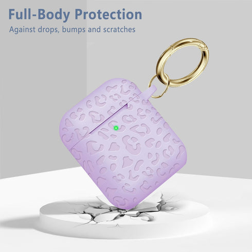 Airpod Case & Airpods 2nd Generation Leopard Engraved Skin Cover, Compatible with AirPods 2nd/1st Charging Case, Cute