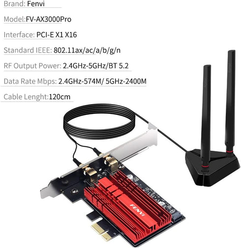 WiFi 6E AX210 PCIe WiFi Card for Gaming PC, Tri-Band Wireless Adapter for Desktop, Bluetooth 5.3