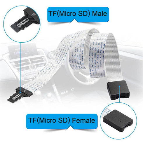 xiwai Micro-SD TF Memory Card Kit Male to TF Female Extension Soft Flat FPC Cable Extender 25cm