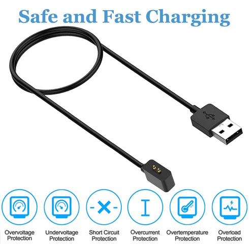 EXMART for Xiaomi Mi Band 8 Charging Cable, Replacement USB Charger for Redmi Watch 3/Watch 3 Lite/Watch 3 Active/Band 2 Smartwatch 60cm / 2ft (2)