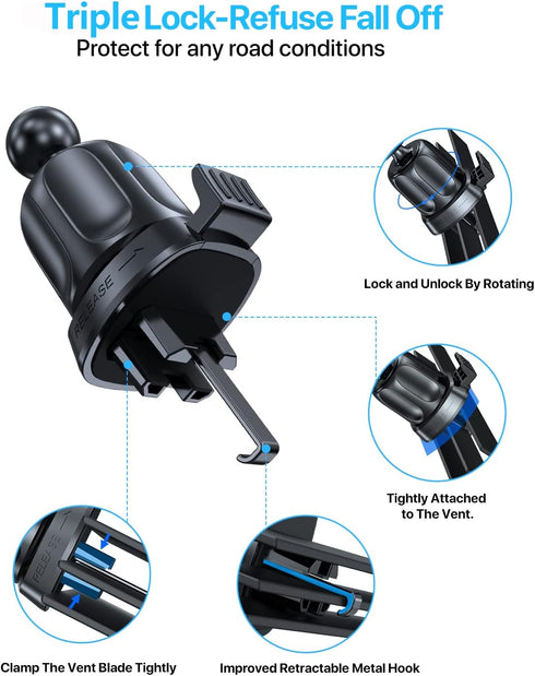 Miracase Universal Car Phone Holder Mount for Air Vent, Sturdy Hands-Free Mount for iPhone, Samsung, All Smartphones