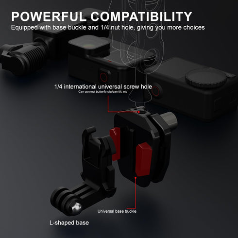 Motorcycle Windshield Clip Mount - Quick Release Clip Mount for GoPro Hero 12 11 10 9 8 7, Insta360 X4 X3 X2 X ONE RS