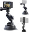 TELESIN Aluminum Camera Suction Cup Car Mount with Phone Holder, Windshield Dashboard Accessories for GoPro 12 11 10 9