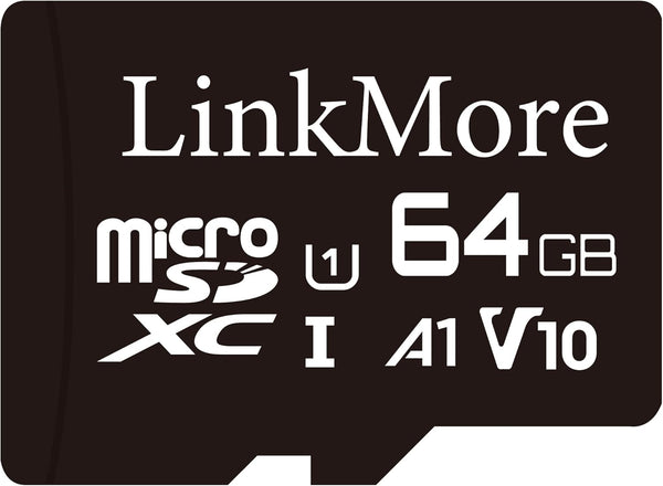 LinkMore XV11 64GB MicroSD Flash Memory Card, Micro SDXC Card, A1, UHS-I, U1,
