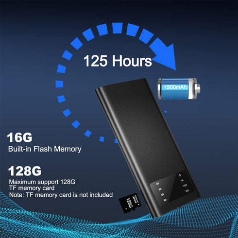Virpilo 125 Hours Long Recording Time Voice Recorder, Portable Voice Recording Device with LCD Screen, Suit