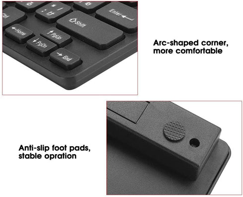 Heayzoki Wired Mini Japanese Keyboard, USB Interface, Desktop Mute Ultra-Thin 78 Key Computer Supplies, Black