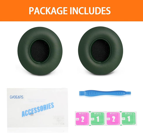 GVOEARS Ear Pad Replacement for Solo 2/3, Cushions for Beats Solo 2/3 Wired Wireless Headphones with Soft Leather Noise