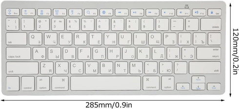 Multi-Device Slim Portable Bluetooth 3.0 Keyboard, 78 Keys Ultra Slim Keyboard for Windows/Android (Russian)