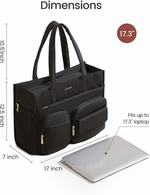 LOVEVOOK Teacher Tote Bag for Women,Multi-pocket Laptop Bag with Large Cup Holder,Nurse Bags Work Travel Computer