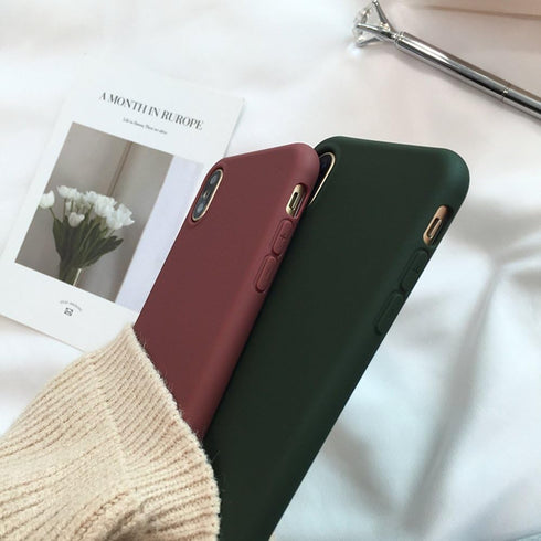 iPhone 7/8 Retro Case - Soft pro-TPU Cover, Slim & Flexible, Fashion Style, Forest Green for iPhone X, 6, 6s, 7 Plus.