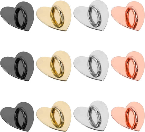 12 Pieces Phone Charm Hook, Cell Phone Finger Ring Keychain Loop Stand, Adhesive Metal Grip for DIY Phone Case Pad