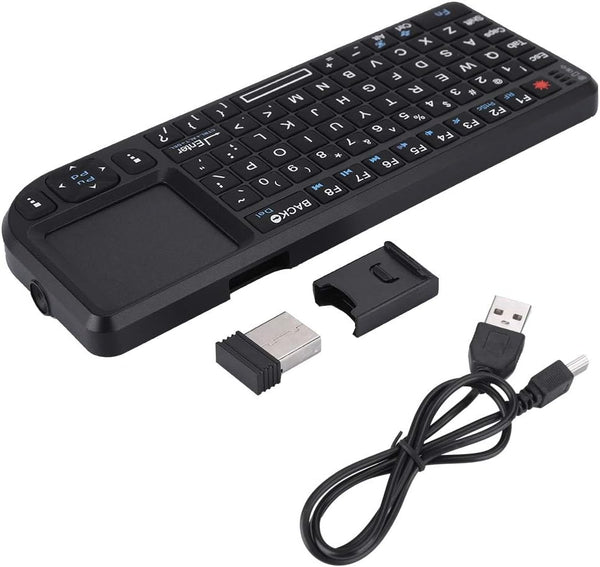 Wireless Keyboard Ultra Mini Touchpad, Rechargeable Backlit Keyboard with Infrared Indicator