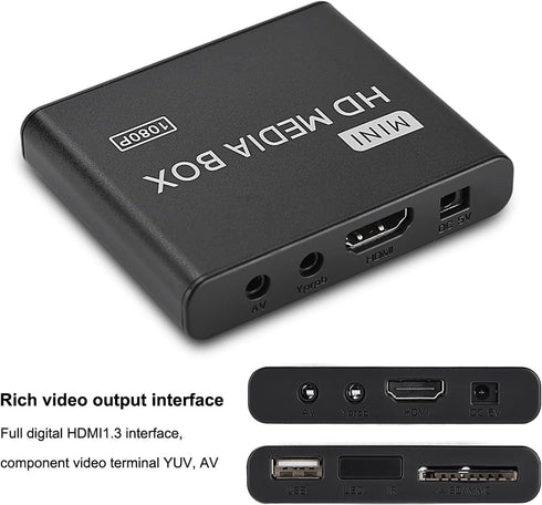 Fupi 1080P 7.1 1080P MMC MP3 Full-HD Digital Media Player, HDMI/AV/VGA Output, Surround Sound, HDMI Media Player