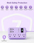 Beeiker 6 USB(2 10 24W 4 USB C) Purple Surge Protector Power Strip- Ft Purple Extension Cord with USB Charging Station