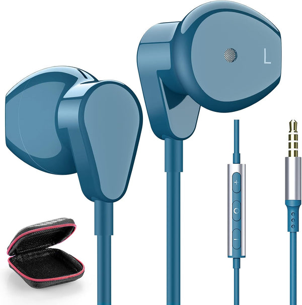 Wired Earphones for Samsung Galaxy A25 A15 A12 A13 A03s, Noise Canceling Earbuds with Microphone for Moto G Power