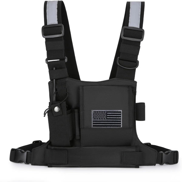 Versatile Chest Bag Vest Rig for Two Way Radio Walkie Talkie Hands-Free Chest Pack