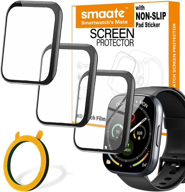 3D Screen Protector for Puqo Cillso T80 Fitness Tracker, PMMA Material, Anti-shatter, Full Coverage, 3-PACK