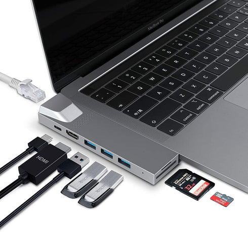 YUANSHAN 8-in-1 4K 3 3.0 100W 3, USB C Hub for MacBook, Docking Station Adapter with HDMI, Gigabit Ethernet, USB Ports