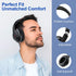 X5 Wireless FM Radio Headphones with Bluetooth, Portable Over Ear Headset, Built-in Microphone, Rechargeable, Stereo