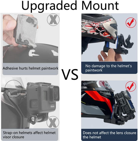 Motorcycle Helmet Chin Clip Mount for GoPro Hero 12, 11, 10, 9, 8, 7, 6, 5, 4, Hero Black, Session, Insta360