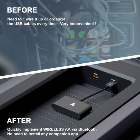 Wireless Android Auto Adapter Dongle, Plug-in via USB, Compatible with Android Phone & Car Factory Wired