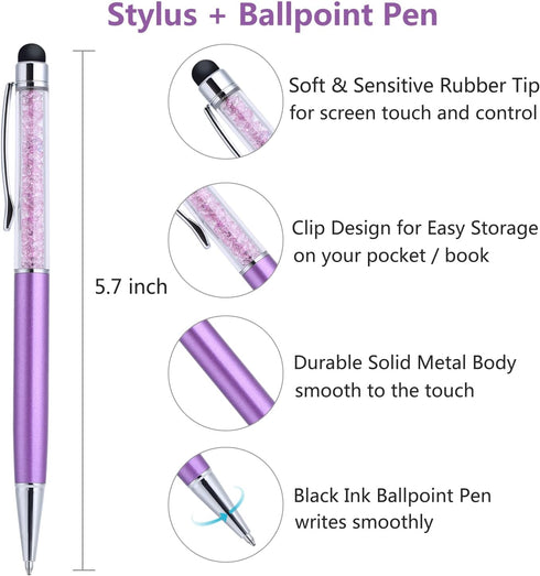 OKRAY 6 Pack Stylus Pens for Touch Screens - Ballpoint Pen with Stylus Tip, Compatible with iPad/Tablet