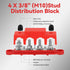 3/8'' 4 250 (250A, 3/8'', Heart Horse Power Distribution Block Bus Bar Terminal Stud Post with Cover Amp Rating