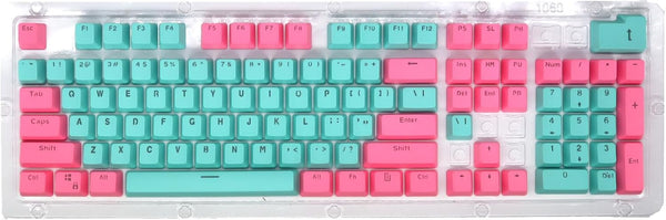 Catekro PBT Keycaps, 104 Keys Standard Doubleshot Keycap Set, OEM Profile, Translucent Keycaps for DIY Mechanical