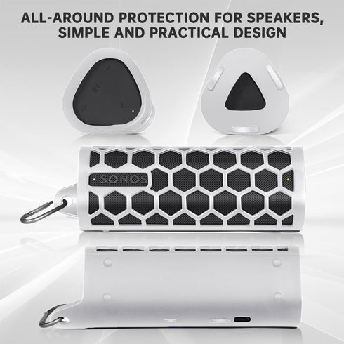 Protective Carrying Silicone Case for Sonos Roam 2 / Sonos Roam Wireless Portable Bluetooth Speaker, White