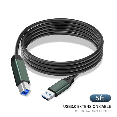 KUMIHO USB 3.0 Printer Cable A Male to B Male, 5Ft/1.5M Compatible with Printers and Scanners
