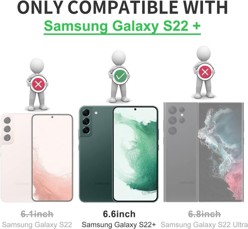 Tnarru Compatible Samsung Galaxy S22 Plus Case with Ring Holder Kickstand, Soft TPU Shockproof Protective Case (Green)