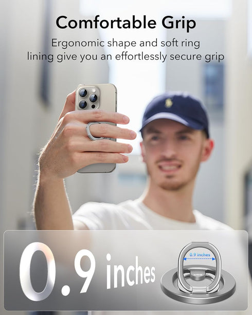 ESR HaloLock Magnetic Phone Ring Holder, Adjustable Stand, Compatible with MagSafe for iPhone 15/14/13/12, Natural