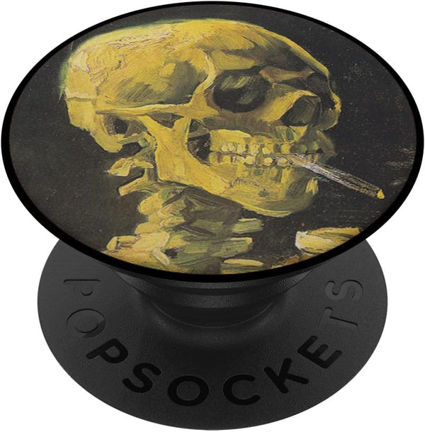 Vincent Van Gogh Smoking Skeleton Skull Art Painting PopSockets PopGrip: Swappable Grip for Phones & Tablets