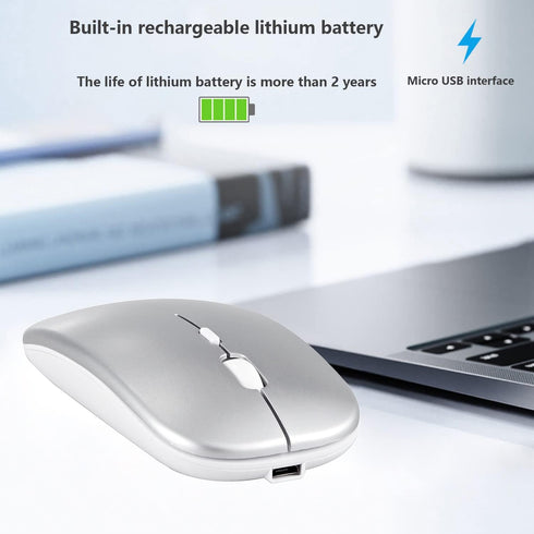 Wireless Bluetooth Mouse for Apple iPad, iPhone, MacBook, Android, Samsung Tablet, Dual-Mode Rechargeable Portable Mice