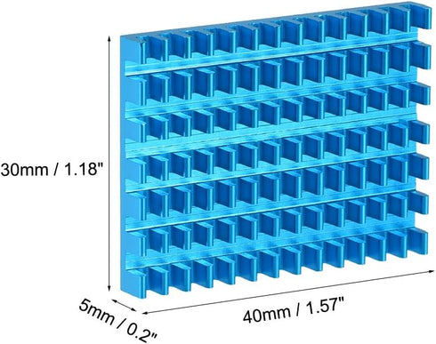 uxcell Electronic Radiators Heatsink for MOS GPU IC Chip - Blue, 30 x 40 x 5 mm, 5pcs
