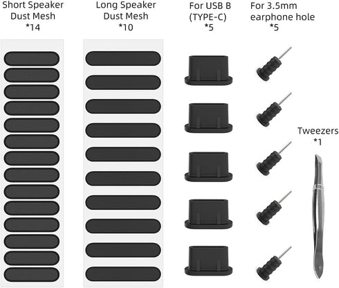Anti Dust Kit for iPhone 15 Plus Pro Max, USB C TYPE C Plugs x5, Samsung Galaxy S24